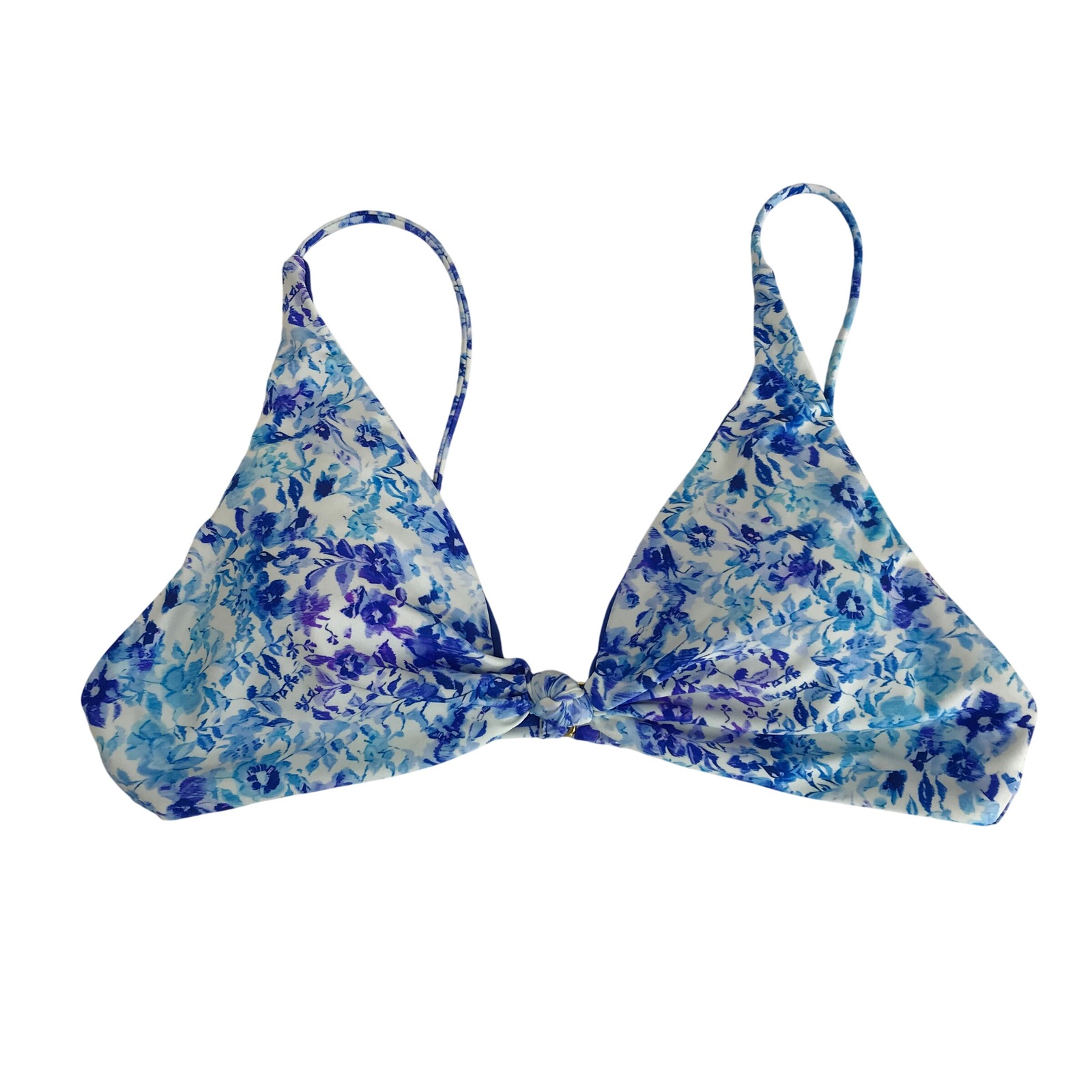 Cyn & Luca Womens Blue Floral Triangle Bikini Top Size Large Fclh4191kr Nwt